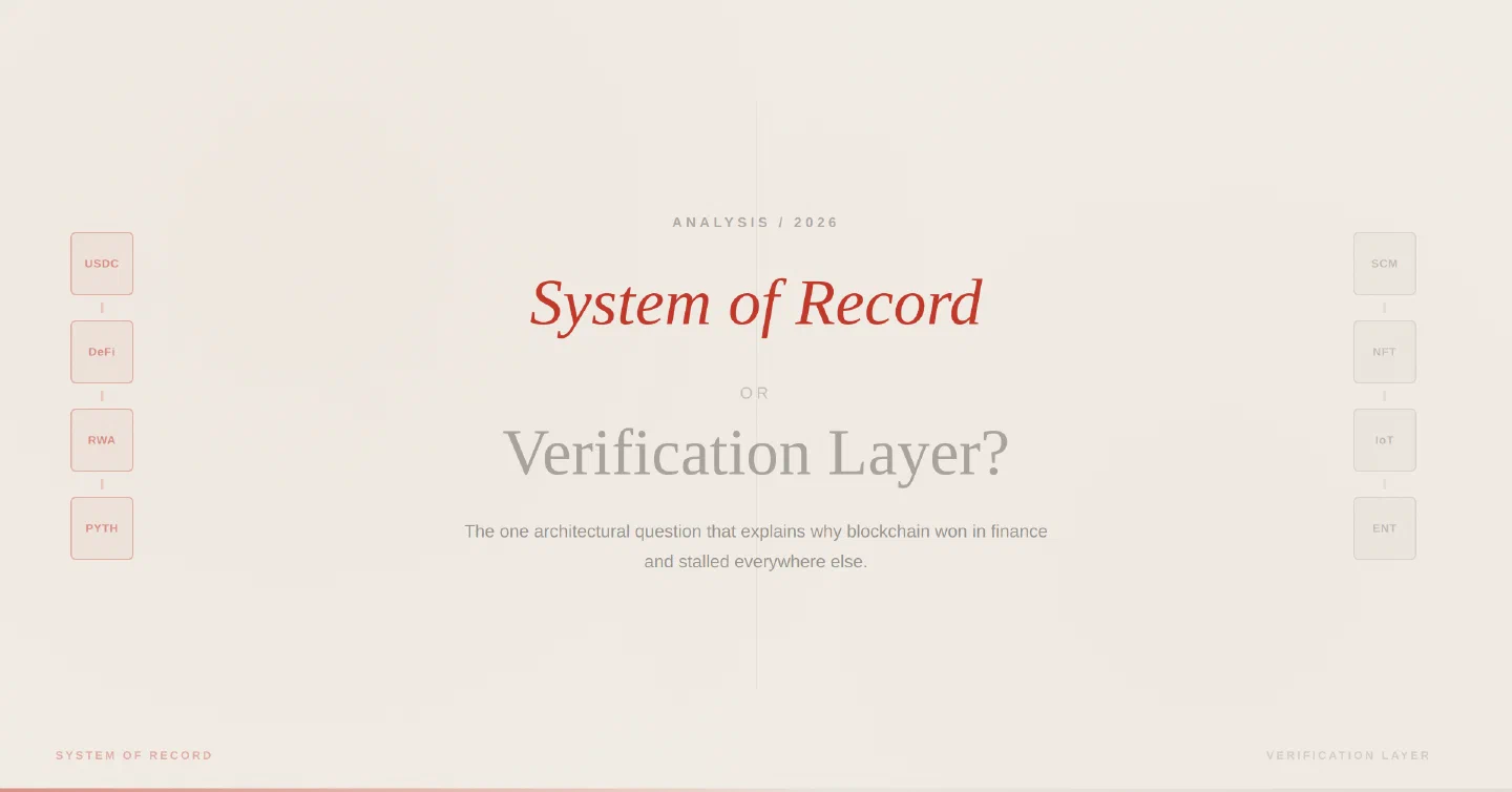System of Record or Verification Layer? The blockchain question nobody's asking.