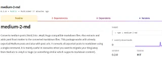 medium-2-md: Convert Medium posts to markdown with front matter
