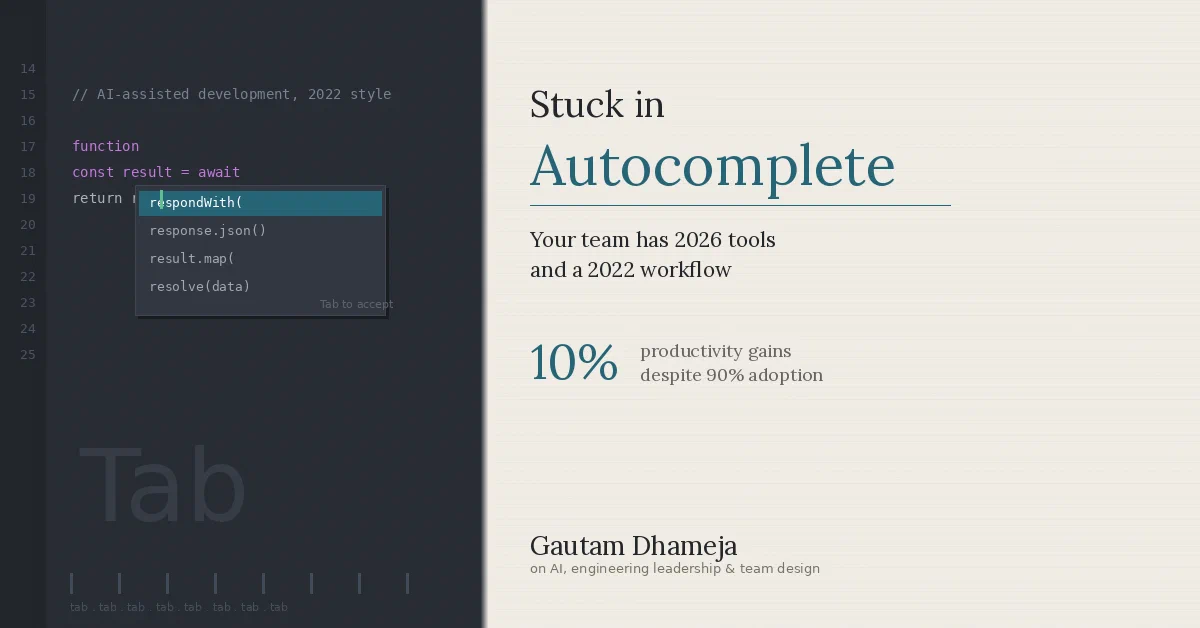 Stuck in Autocomplete: Why AI Productivity Gains Plateaued at 10%